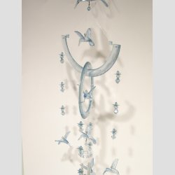 Vindspil Uro - Stor Uro Med Bl Kolibrier - 57,5cm