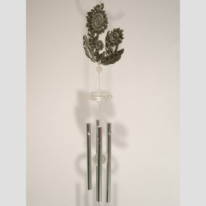 Vindklokker - Stl Vindspil Uro - Forslvet Blomster - 45cm