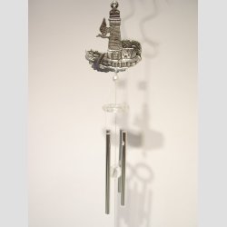 Vindspil - Stl Vindspil Uro - Forslvet Lysfyr - 45cm