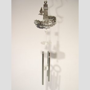 Vindspil - Stl Vindspil Uro - Forslvet Lysfyr - 45cm