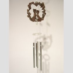 Vind Klokker - Stl Vindspil Uro - Forslvet Katte - 45cm