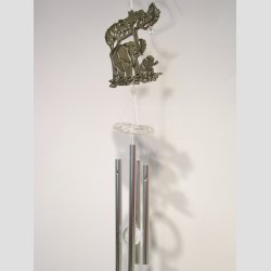 Vindklokker - Stl Vindspil Uro - Forslvet Elefanter - 60cm